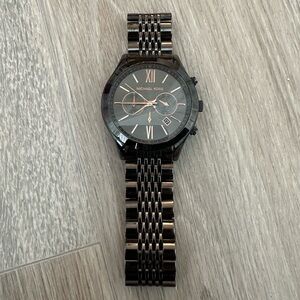 Michael Kors Gunmetal and Rose Gold Watch